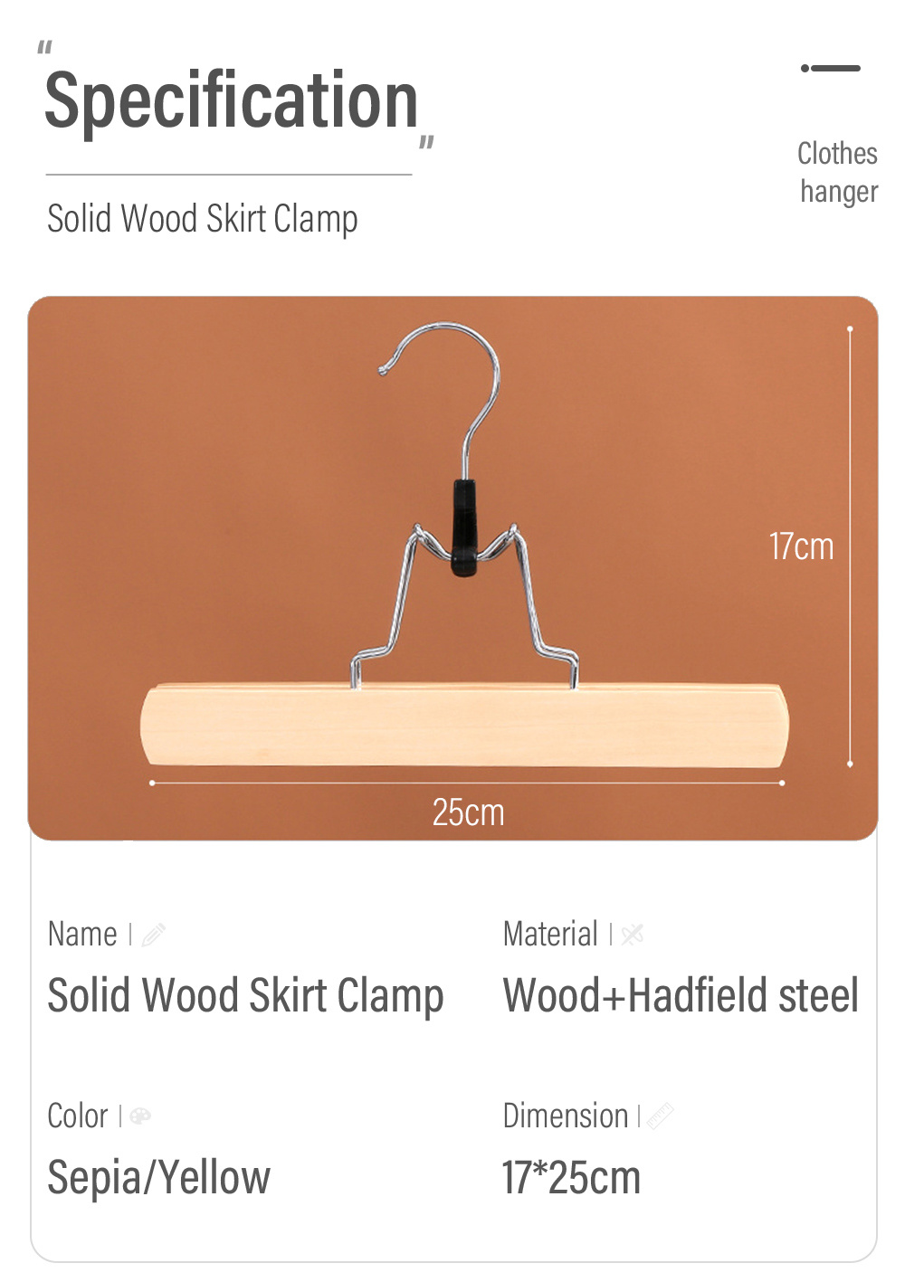 Solid Wood Skirt Clamp Higt-grade Pants Rack-9